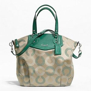 Coach Ashley Dotted OP Art North South Satchel Bag